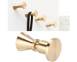 Messing Wandhaken voor Handdoeken en Kleding - Gouden Kapstok voor Hoeden en Badjassen - Muurdecoratie voor Slaapkamer en Badkamer