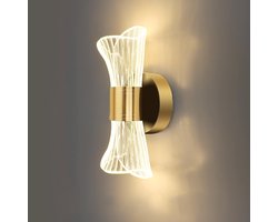 Met transparante acryl lampenkap LED wandlamp – Creatieve op en neer wandlamp – Bedlamp - Nachtlamp – Muurlamp - Wandlamp binnen – Goud