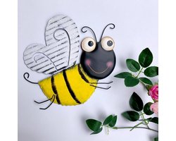 Metaal Bijen Decoraties - IJzeren Bijen Sculptuur voor Wanddecoratie, Tuinornamenten en Buitenruimte Versiering, Perfect voor Tuin, Gazon en Binnenhuis