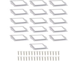 Metaal Etikethouder voor Boekenplanken en Opbergkasten - 16 Stuks Labelframes met Schroeven, 80x35mm, Ideaal voor Kantoor en Bibliotheek