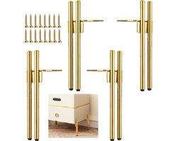 Metaal goudkleurige meubelpoten elegant chique design - set van 4, vloerbescherming + antislip basis