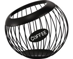 Metaal Koffiepad Houder Zwart - Grote Capaciteit - Espresso Capsules - Bar Keuken