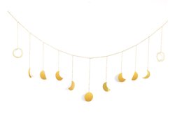 Metaal Maan & Sterren Decoratie Slinger - Noordse Stijl Muurdecoratie voor Kinderkamer & Slaapkamer - Woonaccessoire voor Feestdagen & Achtergrondmuur