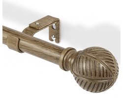 Metaal met Houtlook Gordijnroede, Uittrekbaar en Verstelbaar voor Woonkamer en Slaapkamer