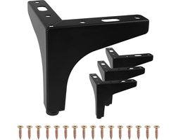Metaal meubelpoten 10 cm - set van 4 voor bank tv-meubel salontafel - zwart