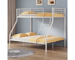 Metaal Stapelbed Trixie - 90x200 & 140x200 - Wit - Emob Exclusive - Stapelbed - Wit - Metaal Triple Stapelbed
