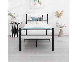 Metal bed frame met hoofdbord - voetbord - eenpersoons slaapkamer meubels