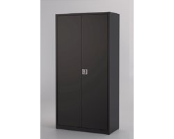 Metal File Cabinet Archiefkast Kantoorkast staal 195 cm Zwart Met slot Opbergkasten 2 deuren staal