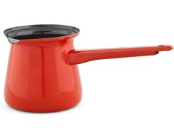 Metalac Turkse koffiepot 0,4 L - schaduwrood - geëmailleerd staal - ideaal voor traditionele bereiding van Turkse koffie