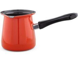 Metalac Turkse Koffiepot 1.2 L - Schaduwrood - Staal Emaille - Ideaal voor Traditionele Bereiding van Turkse Koffie