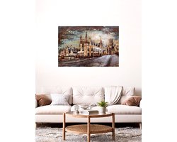 Metalen 3D schilderij Gent klein 60 cm x 40 cm - schilderij - metal - muurdecoratie - wall - deco - kunst - wanddecoratie - metaal - wandschilderij - decoratief - interieur - huis - home - cadeau - geschenk - gift - verjaardag - nieuwjaar - kerst