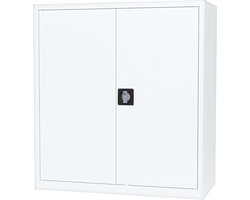Metalen archiefkast - 100x92x42 cm - Wit - Met slot - draaideurkast, Kantoorkast, Stellingkast, Opbergkast I 100x92x42 cm I Wit I AKP-103 I Povag