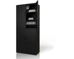 Metalen Archiefkast / Kantoorkast - Incl. slot en 2 sleutels - Zwart