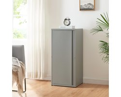 Metalen archiefkast met 1 deur en verstelbare planken - Stilvolle grijze kantoorkast 88x40x35 cm