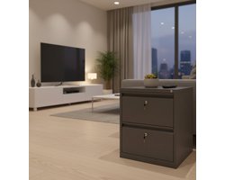 Metalen Archiefkast met 4 Laden – Moderne Minimalistische Documentenkast – Stabiele IJzeren Dossierkast voor Kantoor & Woonkamer – Ruime Opbergkast voor Documenten, Papier & Kantoorbenodigdheden