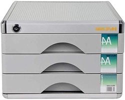 Metalen Archiefkast - Opbergkast Bureaukast - Kantoor Organisatie - Afsluitbaar met Slot - 300x360x205mm - Zilver