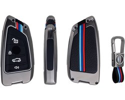 Metalen Autosleutel hoesje - Sleutelhoesje - Sleutelcover - Autosleutelhoes - Geschikt voor Bmw B4A - BMW 1- serie, BMW 2- serie, BMW 3- serie, BMW 4- serie, BMW 5- serie, BMW 6- serie, BMW 7- serie, BMW 8- serie, BMW X1, BMW X2, BMW X3, BMW X4, BM