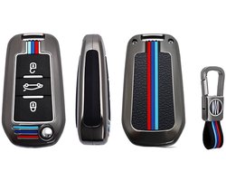 Metalen Autosleutel hoesje - Sleutelhoesje - Sleutelcover - Autosleutelhoes - Geschikt voor Peugeot A3 - Peugeot 108, Peugeot 207, Peugeot 208, Peugeot 307, Peugeot 308, Peugeot 407, Peugeot 508, Peugeot 1007, Peugeot 2008, Peugeot 3008, Peugeot 500