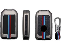 Metalen Autosleutel hoesje - Sleutelhoesje - Sleutelcover - Autosleutelhoes - Geschikt voor Volvo - Polestar - Volvo S60, Volvo S90, Volvo V70, Volvo V90, Volvo XC40, Volvo XC60, Volvo XC90 - Auto Sleutel Accessoires gadgets - Kado - Cadeau man - v