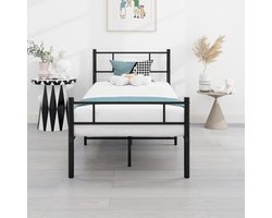 Metalen bedframe - Eenpersoonsbed met hoofd- en voetbord - Slaapkamermeubel