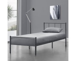 Metalen bedframe Hercules incl. bedbodem 90x200 cm donkergrijs