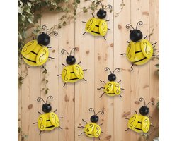 Metalen Bijen Tuindecoratieset - 8 Stuks, Weerbestendig Tuinornamenten voor Binnen en Buiten