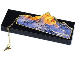 Metalen Bladwijzer - Boekenlegger Berg - Boeken Markeren - Uniek Bergontwerp - 11 cm - Goud