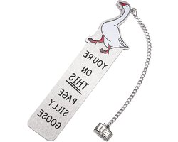 Metalen Bladwijzer - Grappige Silly Goose-Bladwijzers - Roestvrijstalen Patroon - Leesaccessoires - Bookmark - Boekenliefhebbers - Kinderen Volwassenen - Zilveren Model