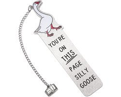 Metalen Bladwijzer - Grappige Silly Goose-Bladwijzers - Roestvrijstalen Patroon - Leesaccessoires - Bookmark - Boekenliefhebbers - Kinderen Volwassenen - Zilveren Model