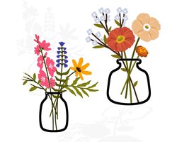 Metalen bloemen muurkunstset voor badkamers en eetkamers - Rustieke boerenstijl - Minimalistisch decor - Housewarming cadeau met charme - Sfeervolle wanddecoratie met 2 delen.