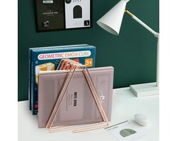 Metalen Boekensteunen - Verstelbare Boekensteunhouder - Heavy Duty Boekensteunen - Rose Goud - Tijdschriftenbestand - Boekenplank - Kantoor Huisdecoratie boekensteun