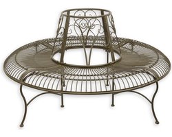 Metalen Boombank Rond Wit diameter 150,5 78 cm hoog