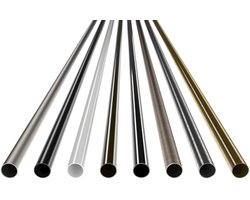 Metalen buis Ø16 mm - 120 cm - mat zwart - voor gordijnroedes en meubels - op maat in te korten