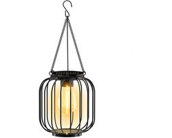 Metalen buitenzonnelampen, hangende zonnelantaarn, waterdichte decoratieve buitenverlichting voor buiten, patio, tuin, pad, veranda, warm wit, 1 stuk