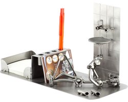 Metalen bureau Set loodgieter installateur- Bureau accessoires Set - moeren en bouten - Office Desk Organizer Set - handgemaakte bureau set - Manager Gift - verjaardags cadeau