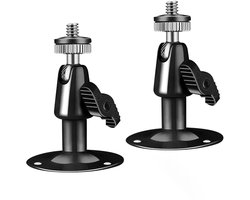 Metalen Camera Beugel - 2 stuks - 360° graden verstelbaar - Wandmontage - Voor Beveiligingscamera's - Binnen en Buiten - Met installatietoebehoren - Zwart