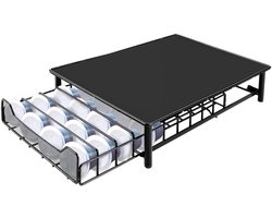 Metalen capsulehouder - opslag voor 60 capsules - zwart - 42x28x9,5 cm