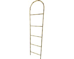Metalen decoratie ladder - Bamboe | 173 x 45 cm | Opbergrek gemaakt van metaal met natuurlijke uitstraling | Bruin