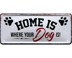 Metalen Decoratiebord - Wanddecoratie Huis - Huis Inrichten - Gerecycled Materiaal - 28x12 cm