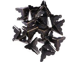 Metalen Decoratieve Hoekbeschermers voor Kisten en Meubels - Vintage Stijl Zwart