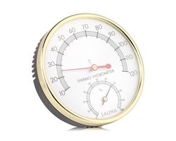 Metalen Dial Sauna Hygrometer en Thermometer voor Binnengebruik - Ideaal voor Sauna's, Wellness en Temperatuurmetingen