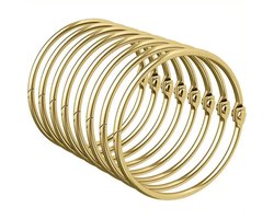 Metalen Douchegordijnringen | 13 stuks | Roestvrij staal | Ø50mm | Goud