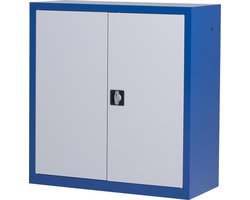 Metalen draaideurkast, Archiefkast, Kantoorkast I 104x100x43.5 cm I blauw/grijs I DKP-102 I Povag