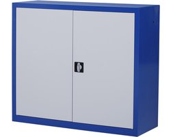 Metalen draaideurkast, Archiefkast, Kantoorkast I 104x120x43.5 cm I blauw/grijs I DKP-103 I Povag