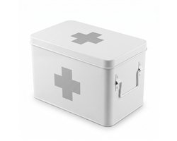 Metalen EHBO-doos met uitneembare tray, 32,5 x 16,5 x 20,5 cm