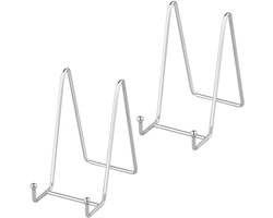 Metalen Ezelstandaard voor Decoratieve Borden - Set van 2 - Zilver