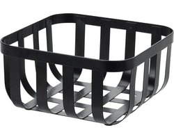 Metalen fruitmand/fruitschaal zwart 20 x 20 cm - Fruitschalen/fruitmanden - Basic model