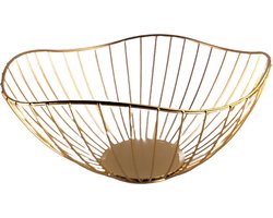 Metalen fruitschaal - fruit- goud gekleurd- keuken- fruitmand
