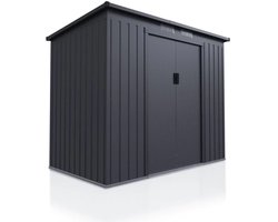 Metalen gereedschapsschuur / Tuinschuur / Berging M - Incl. Funderingsframe - Donkergrijs