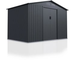Metalen gereedschapsschuur / Tuinschuur / Berging XL - Incl. Funderingsframe - Donkergrijs